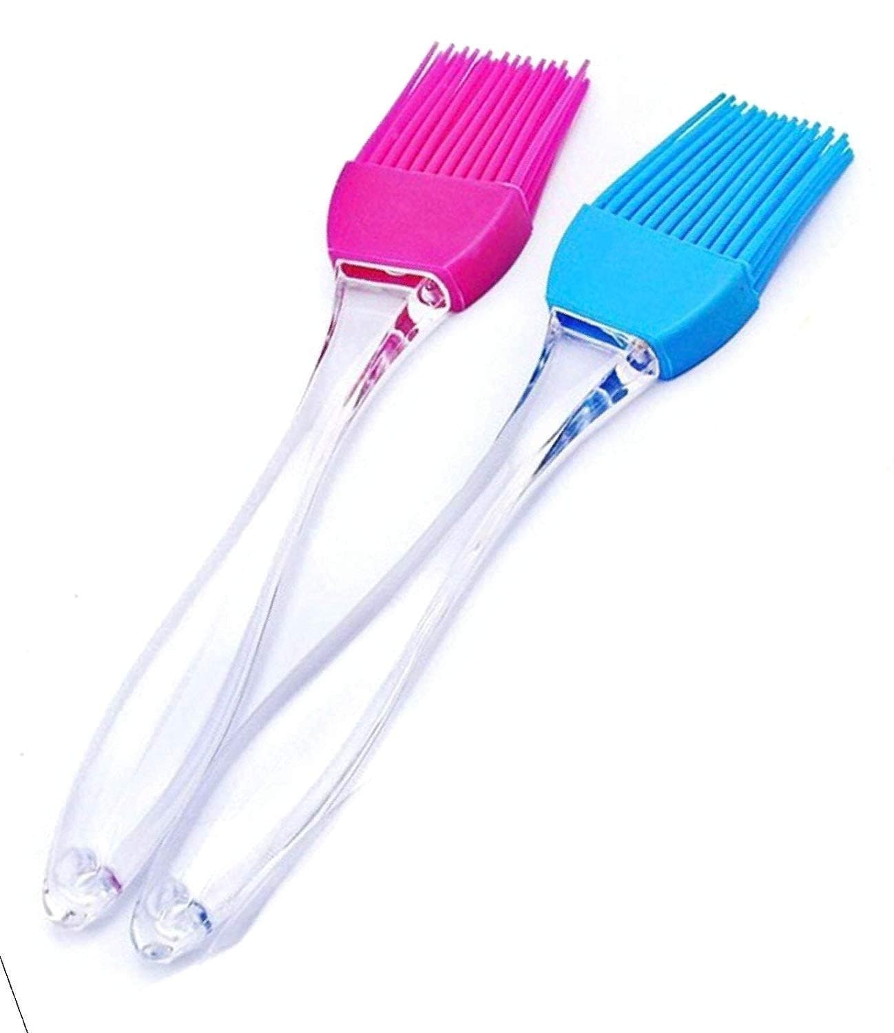 Silicone Oil Brush for Cooking | Heat Resistant BBQ Basting Brush | Kitchen Oil Spreader for Kitchen, Grilling & Cooking, dosa tawa | Food Grade Silicone Brush with Strong Grip Handle(2 piecies)